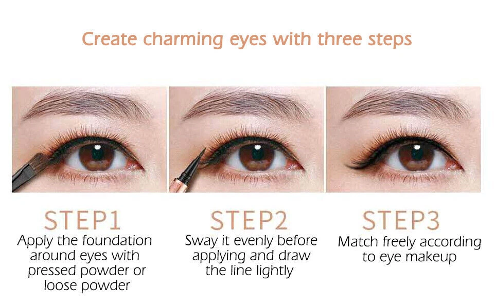 Paquete de 3 delineadores de ojos 4D Starry Sky líquido impermeable negro secado rápido de larga duración Foto 3 de 4