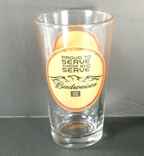 Budweiser Armed Forces Proud to Serve Those Who Serve Beer Shaker Drinking Glass - Picture 2 of 9
