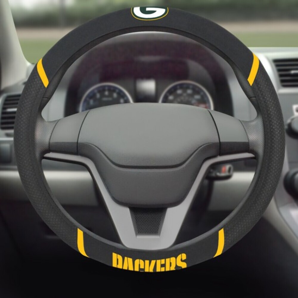 Fanmats 21528 Green Bay Packers Embroidered Steering Wheel Cover