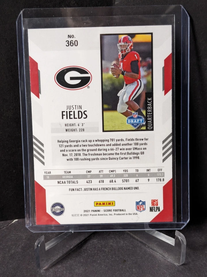 2021 Score #360 Justin Fields RC - Image 2 of 2