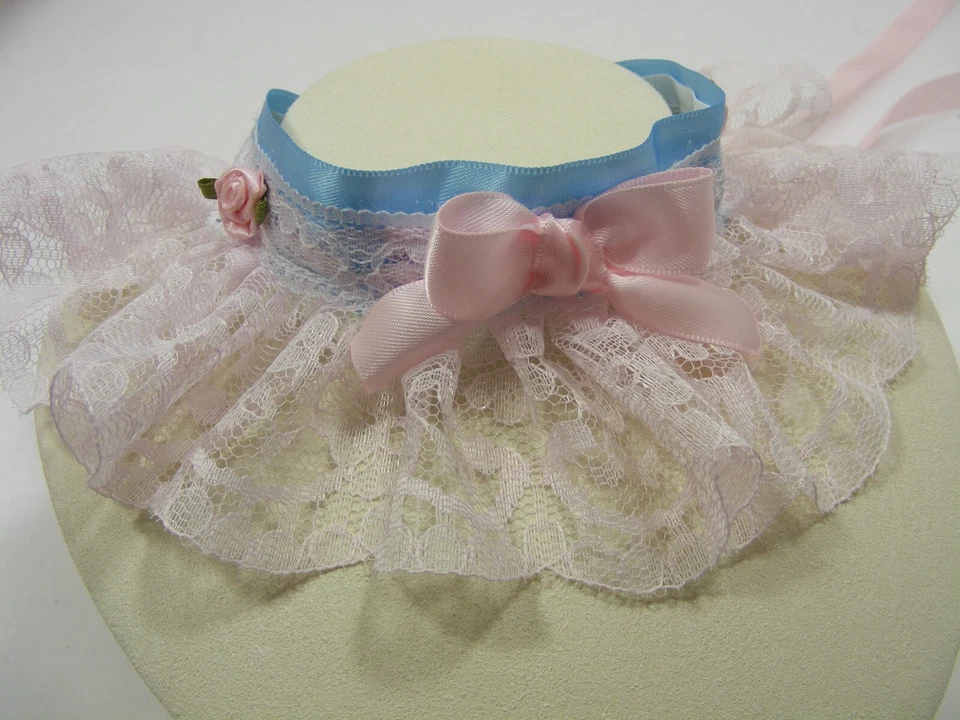 SISSY KITTEN PINK LACE CHOKER DDLG OPT BELL KAWAII LOLITA FANCY DRESS COSPLAY  - Image 3 of 4