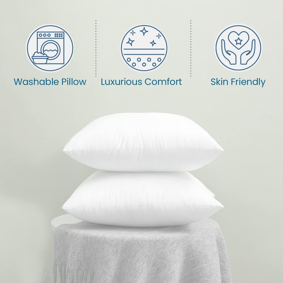 22 x 22 Pillow Inserts (Set of 2) Fluffy Polyester Down Alternative