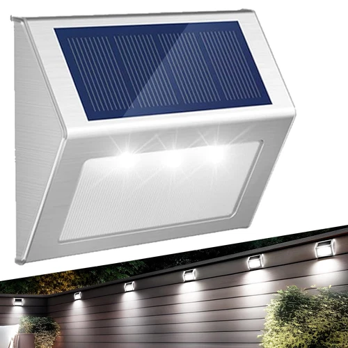 4 PACK Solar Stairs Lights Outdoor Garden Pathway Wall Fence Deck Step Lamp - Picture 13 of 15