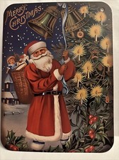 Christmas Decor Holiday VINTAGE STYLE Die Cut Cardboard 4.5 X 6