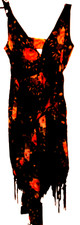 Pretty little thing Black Floral Tassel Hem Dress UK 6