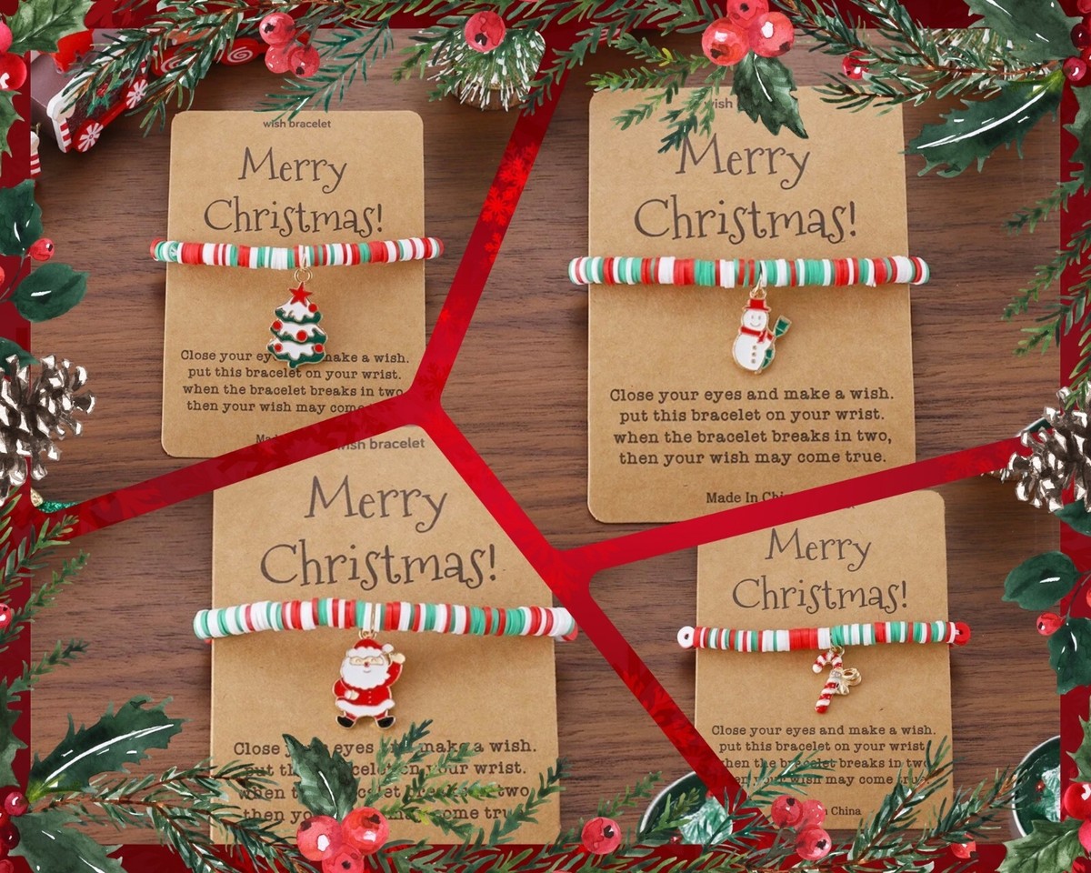 Christmas Tree Charm Bracelet ‘Make A Wish’ Men Women Kids Xmas Jewellery  Santa