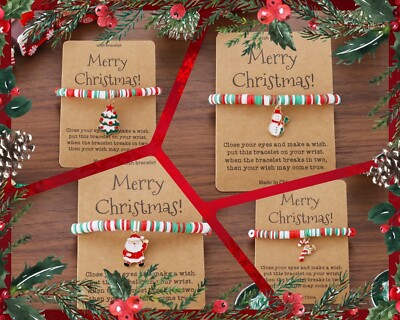 Weihnachtsbaum Bettelarmband ''Make A Wish'' Herren Damen Kinder Weihnachtsschmuck Weihnachtsmann