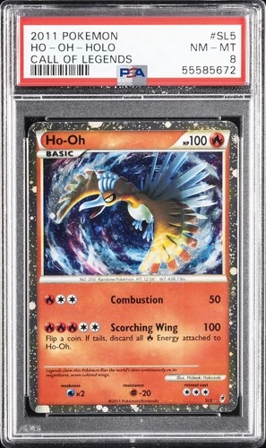 2011 POKEMON CALL OF LEGENDS #SL5 HO-OH-HOLO PSA 8