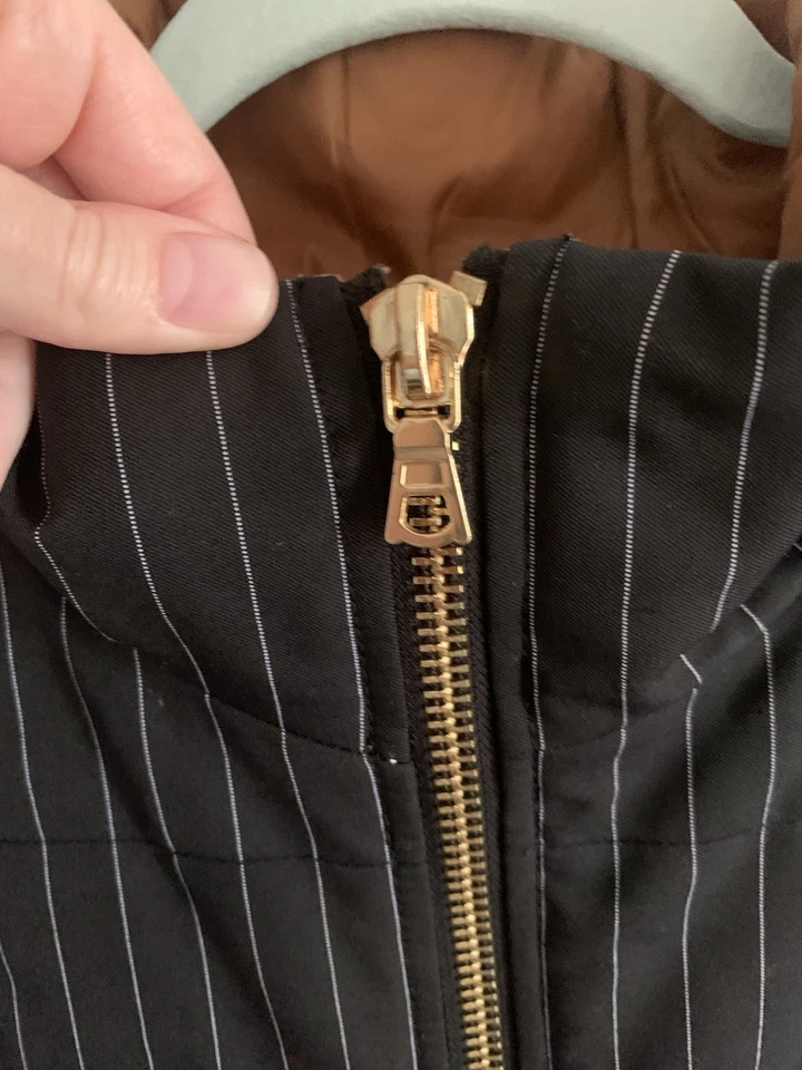 ANNE KLEIN PRINT STRIPE PUFFER VEST JACKET  Sz XL - Image 2 of 4