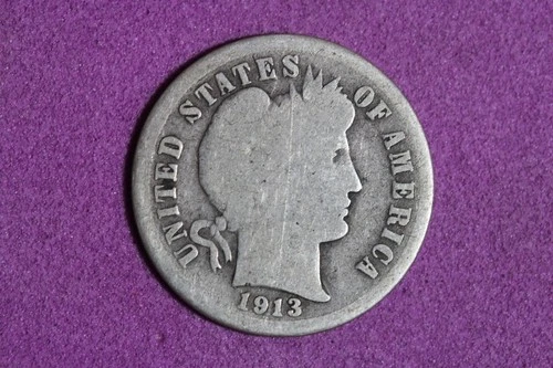 ESTATE FIND 1913 BARBER DIME #K59816