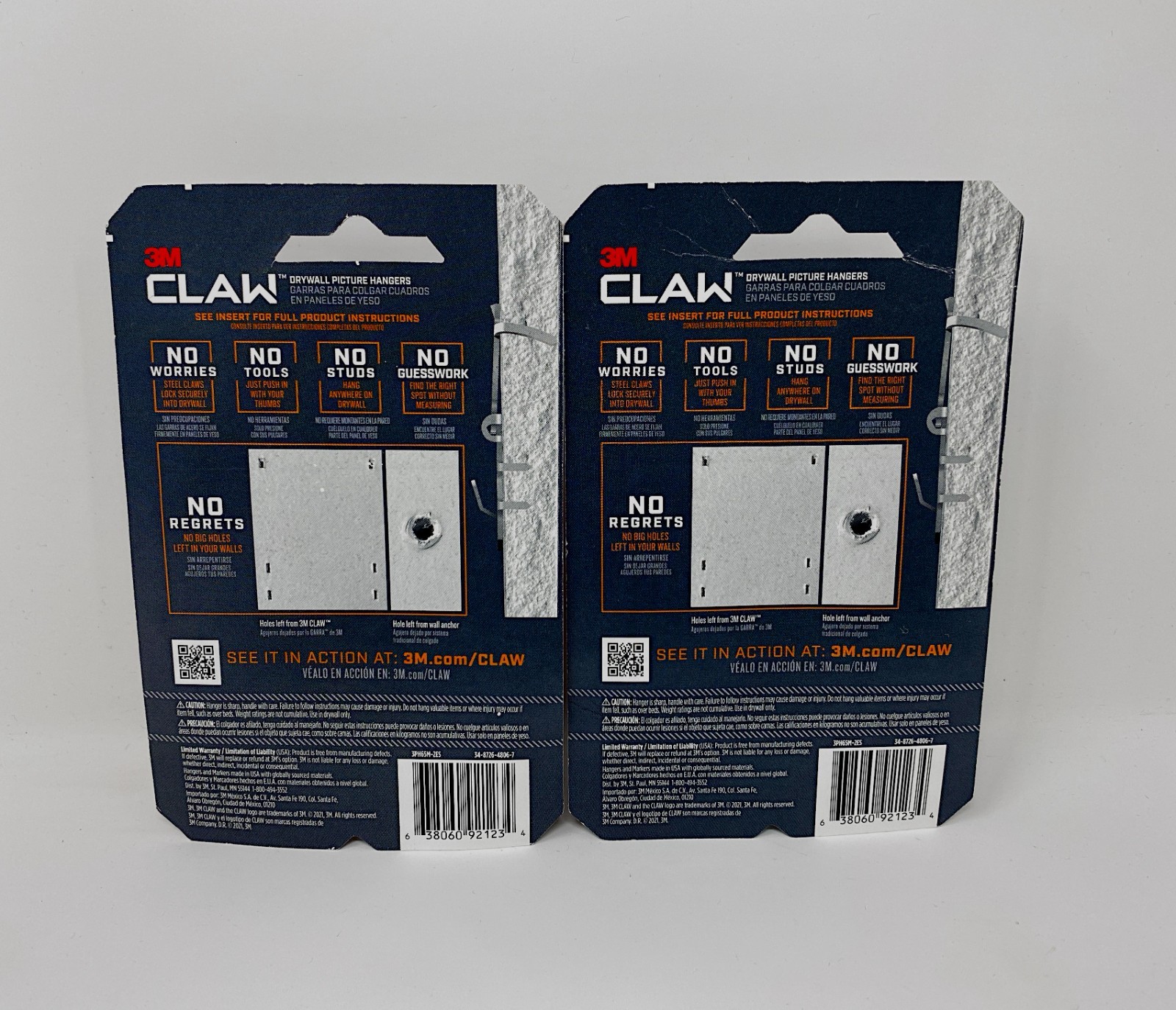 3M Claw Drywall Picture Hangers 65 lb. with Spot Markers 2 Packs