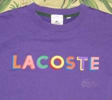 LACOSTE LIVE Purple Cotton Embroidered Sweater Unisex XL