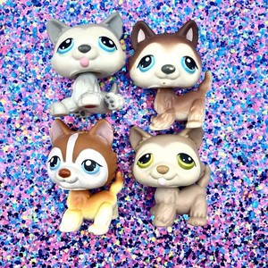Figurine Littlest Pet Shop (LPS) #70 - Chien Husky - Marque Hasbro - Occasion - Collection Animaux Miniatures