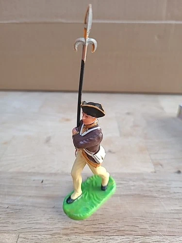 Elastolin Lineol 7cm US Soldier with Lance in Marching Regiment Washington