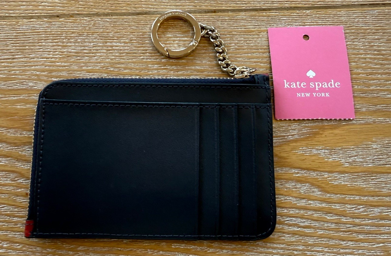 Kate Spade Apple L-Zip Card Holder Wallet with Key Ring *New With Tag thumbnail 2