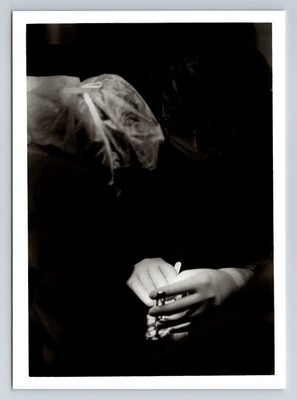 Dramatic Vintage Medical Surgeon Hands Instruments Operating Room B&W Photo Art