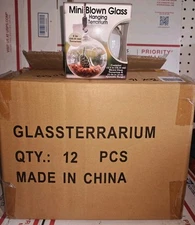 Pepperell Mini Blown Glass Hanging Terrarium- Lot Of 12