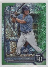 2022 Bowman Chrome Prospects Green Shimmer Refractor /99 Dru Baker #BCP-176 00er