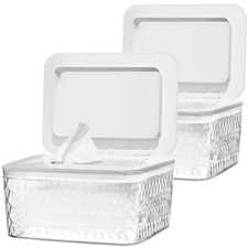 2 Pack Wipes Dispenser Seal-Designed Wipe Dispenser Holder Wipes Case Box for...