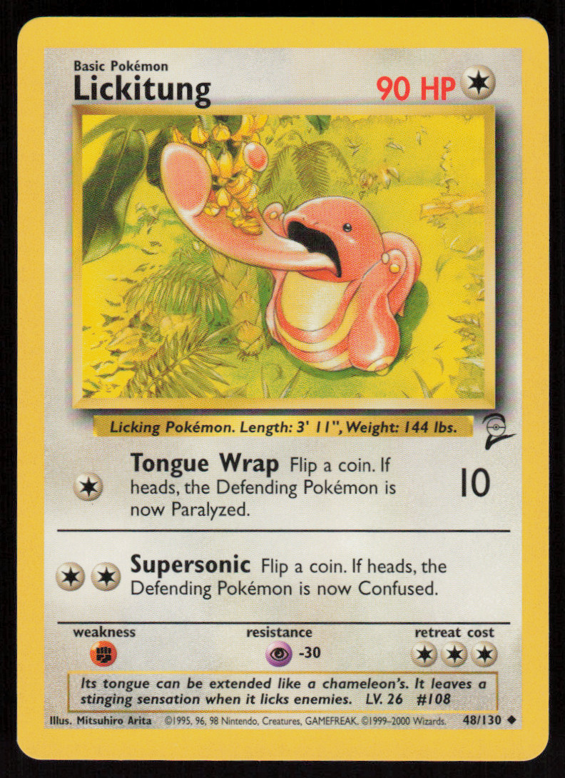 Lickitung 48/130 Uncommon Base Set 2 Pokemon LP