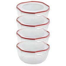 Sterilite Ultra Seal 8.10 Quart Plastic Food Storage Bowl Container, 4 Pack