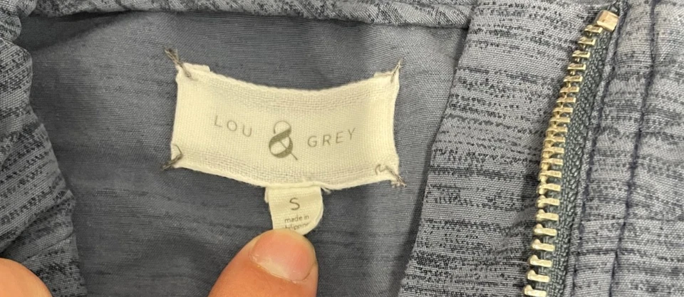 Chaqueta Pullover Lou & Grey Media Cremallera Con Capucha Anorak - Azul Jaspeado - Para Mujer Pequeña Foto 3 de 3