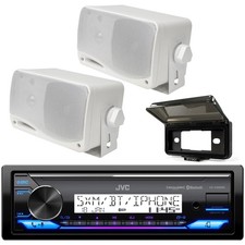 JVC KD-X38MBS 1 DIN USB LED Stereo Receiver, 2x Pyle 3.5" 200W Speakers, Cover