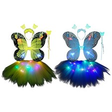 Butterfly Costume For Girls LED Light Up Tutu Dress With Butterfly