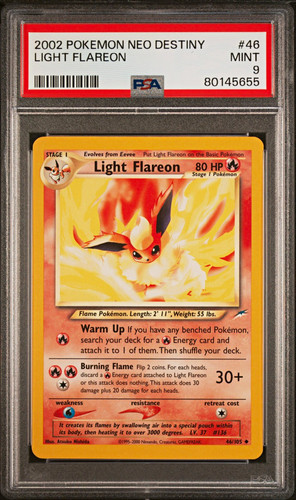 Light Flareon (Unlimited) graded PSA 9 for sale on eBay