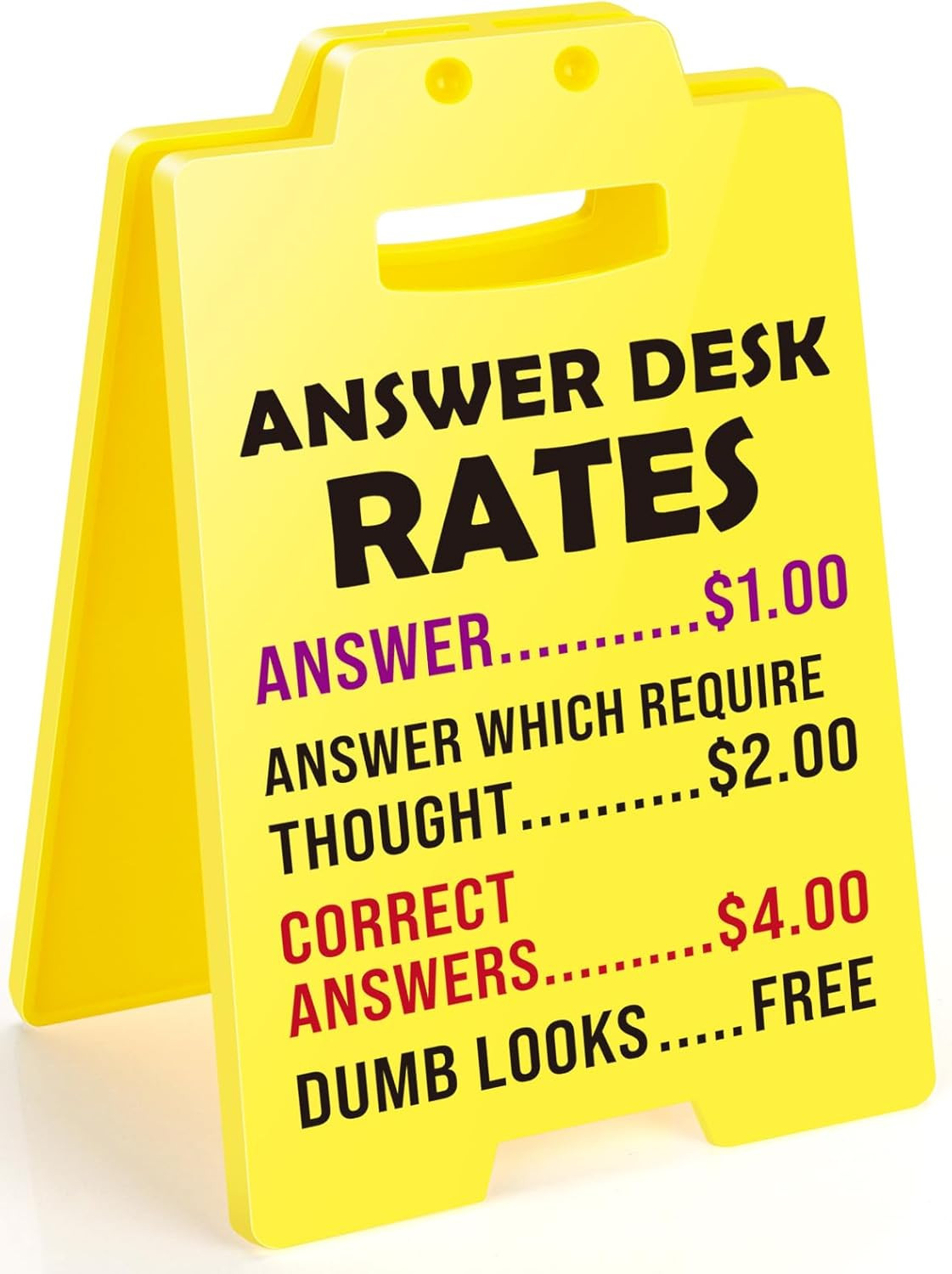 Funny Answer Desk Rates Sign,Team Office Gag Gifts Office Desk Sign Cubicledecor