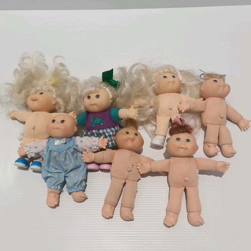 Vintage Cabbage Patch Kids Mini Doll Dolls Bulk Lot X 7 Mid 90s Rare Soft Body - Picture 1 of 15