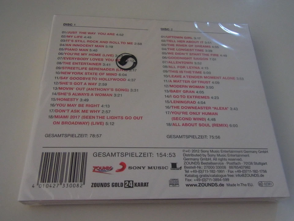 Billy Joel   /  The Golden Essentials   2 CD Box   Zounds     ( 24 Karat Gold ) - Bild 2 von 2