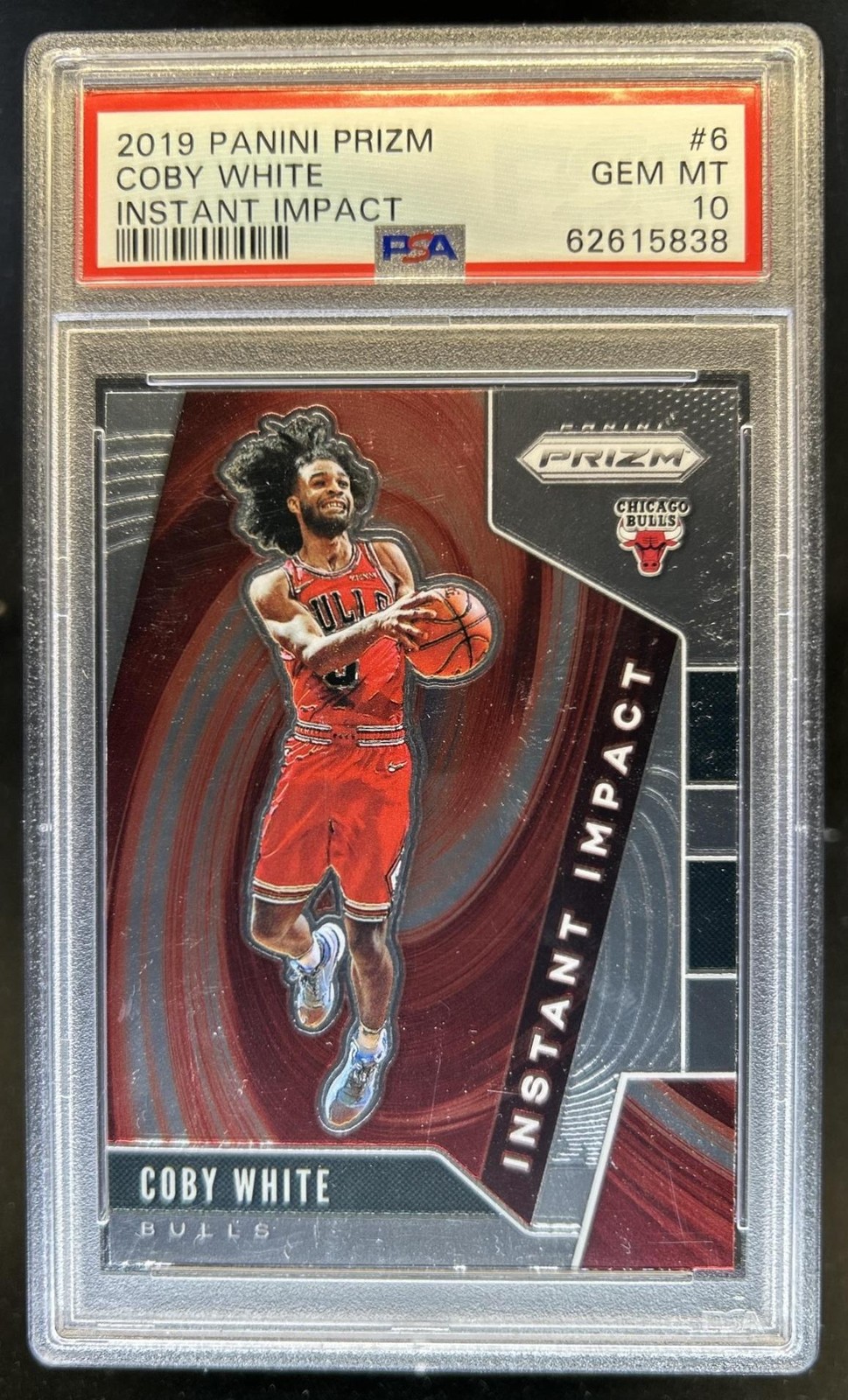 2019-20 Panini Prizm Coby White Instant Impact Rookie RC #6 Bulls PSA 10