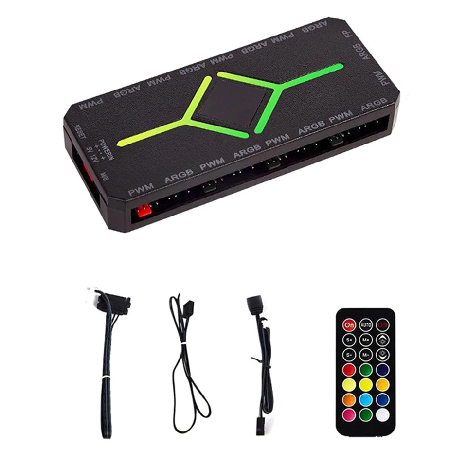 5 V 3-Poliger ARGB-Controller-Kühllüfter-Hub PWM-Lüfter-Hub PWM ARGB-Lüfter7076