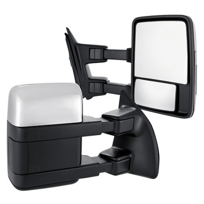TOW MIRROR SET; ProEFX EXTENDED MANUAL GLASS; WITH CHROME AND PAINT