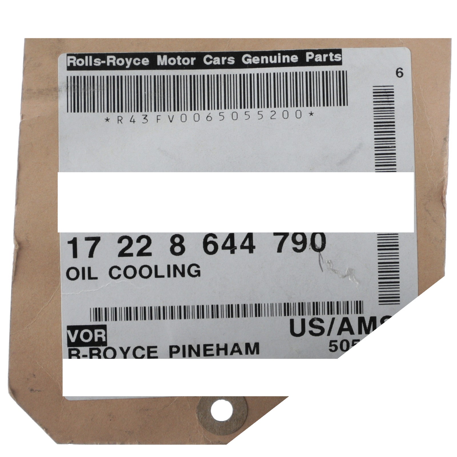 Rolls-Royce Wraith 2017-2022 Oil inlet pipe P/N 17228644790