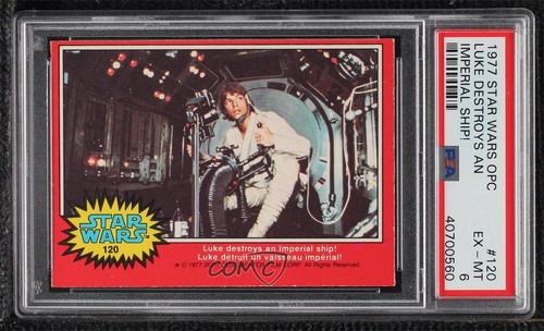 1977 OPC Star Wars #120 Luke destroys an Imperial ship! — PSA 6