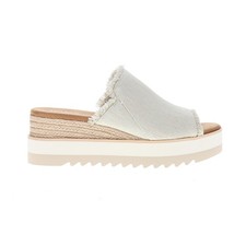 TOMS Diana Mule Platform Wedge Espadrille Womens White Casual Sandals 10021968T