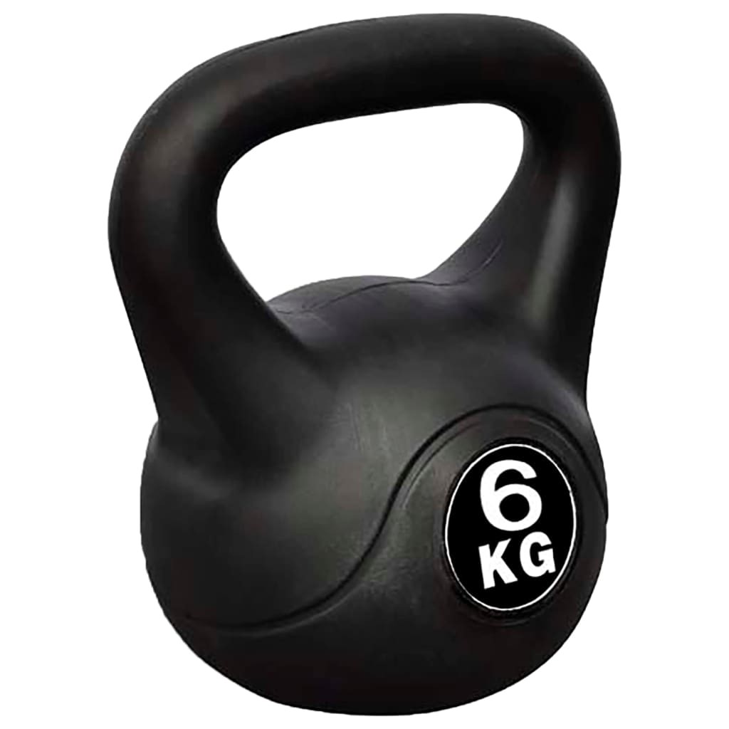 Kettlebell Pesa Rusa para Ejercicio Músculos Fitness Negra Multitalla vidaXL