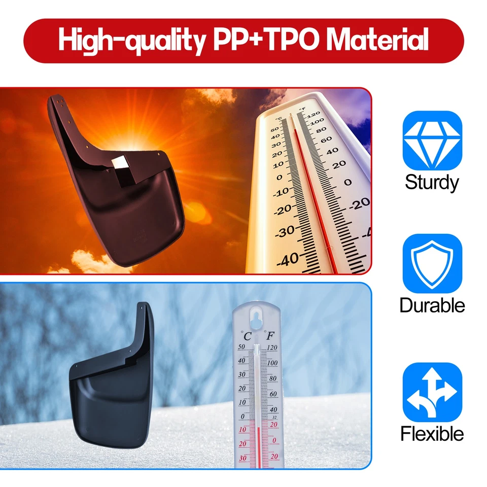 For Ford F-250 F-350 F-550 Super Duty Splash Guards Mud Flpas w/o Fender Flare - Image 2 of 4