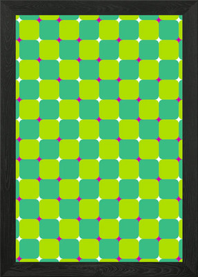 Moving Optical Illusion Green and P Framed Wall Art Poster Canvas Print Picture