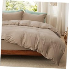 Bedsure California King (With Fitted Sheet) 02 - Light Brown (No Comforter)