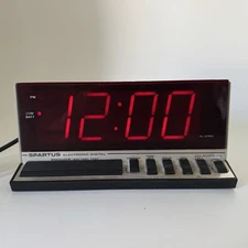 Vintage Spartus Electronic Digital Alarm Clock Model 526N High Tech #1150 TESTED