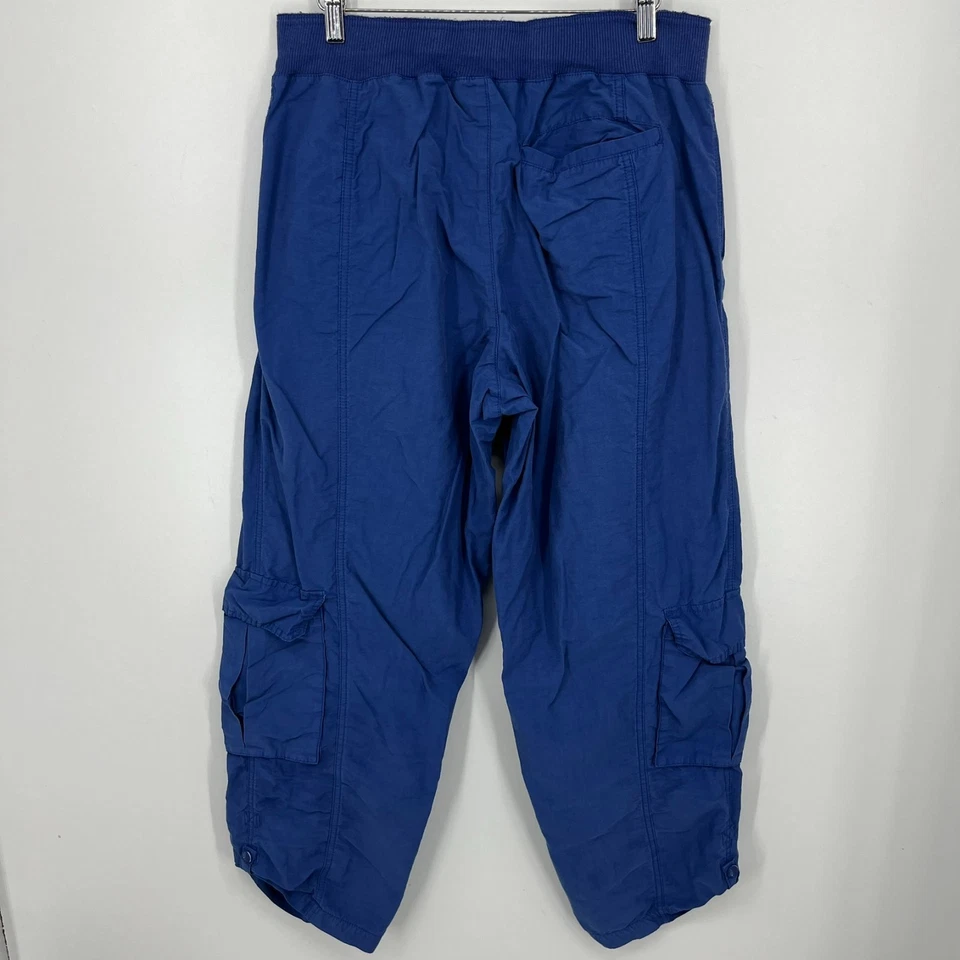 FP Movement Cargo Pants Women's Size L Blue Baggy Pockets Free People Wide Leg - Image 4 of 4