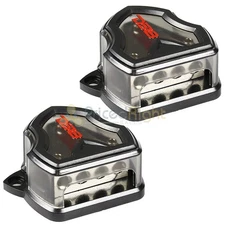 DS18 4 Gauge to 8 gauge 4 way Set Screw Ground Distribution Block Awg 2 Pack