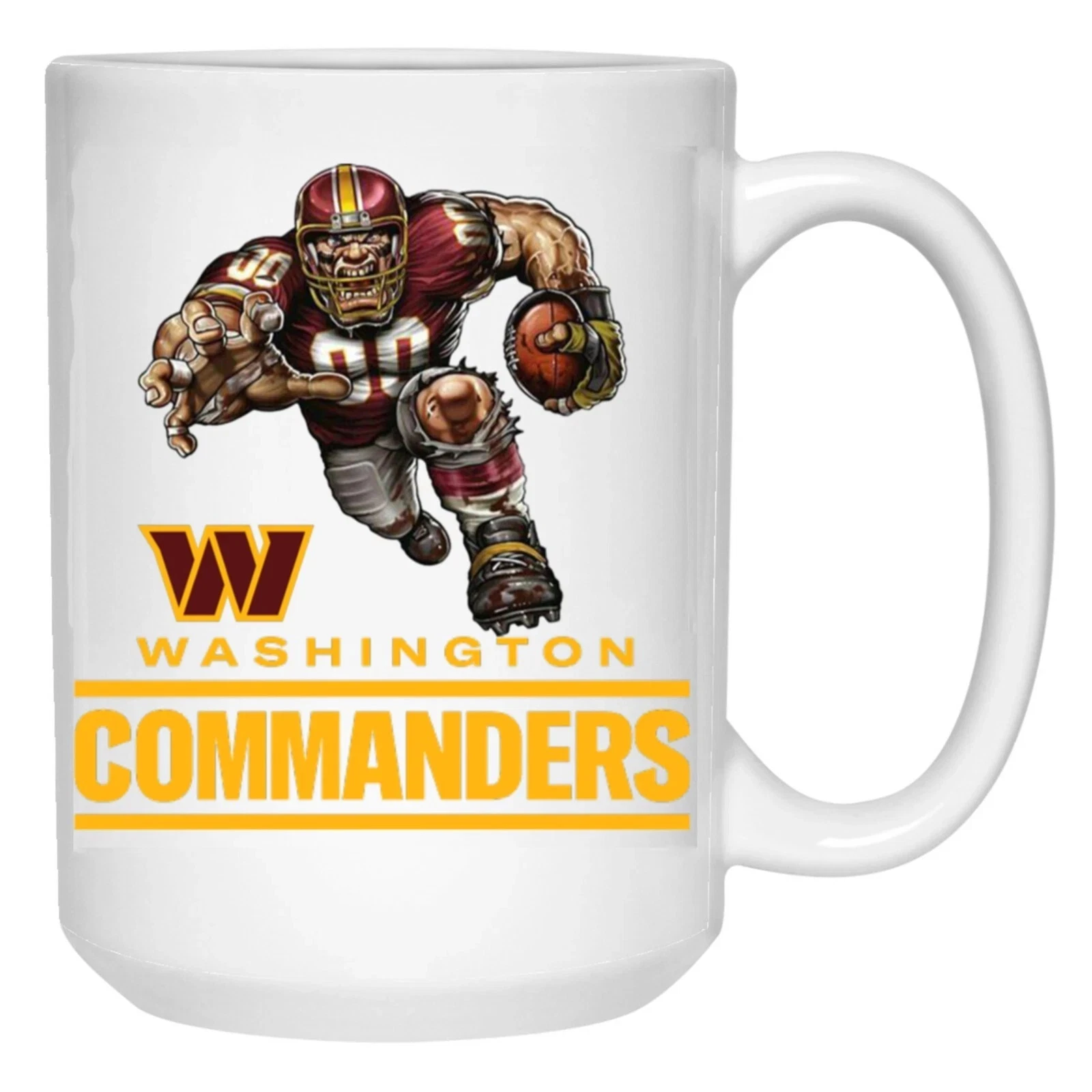 Washington Commanders Player Logo Wordmark White Ceramic Coffee Mug Cup