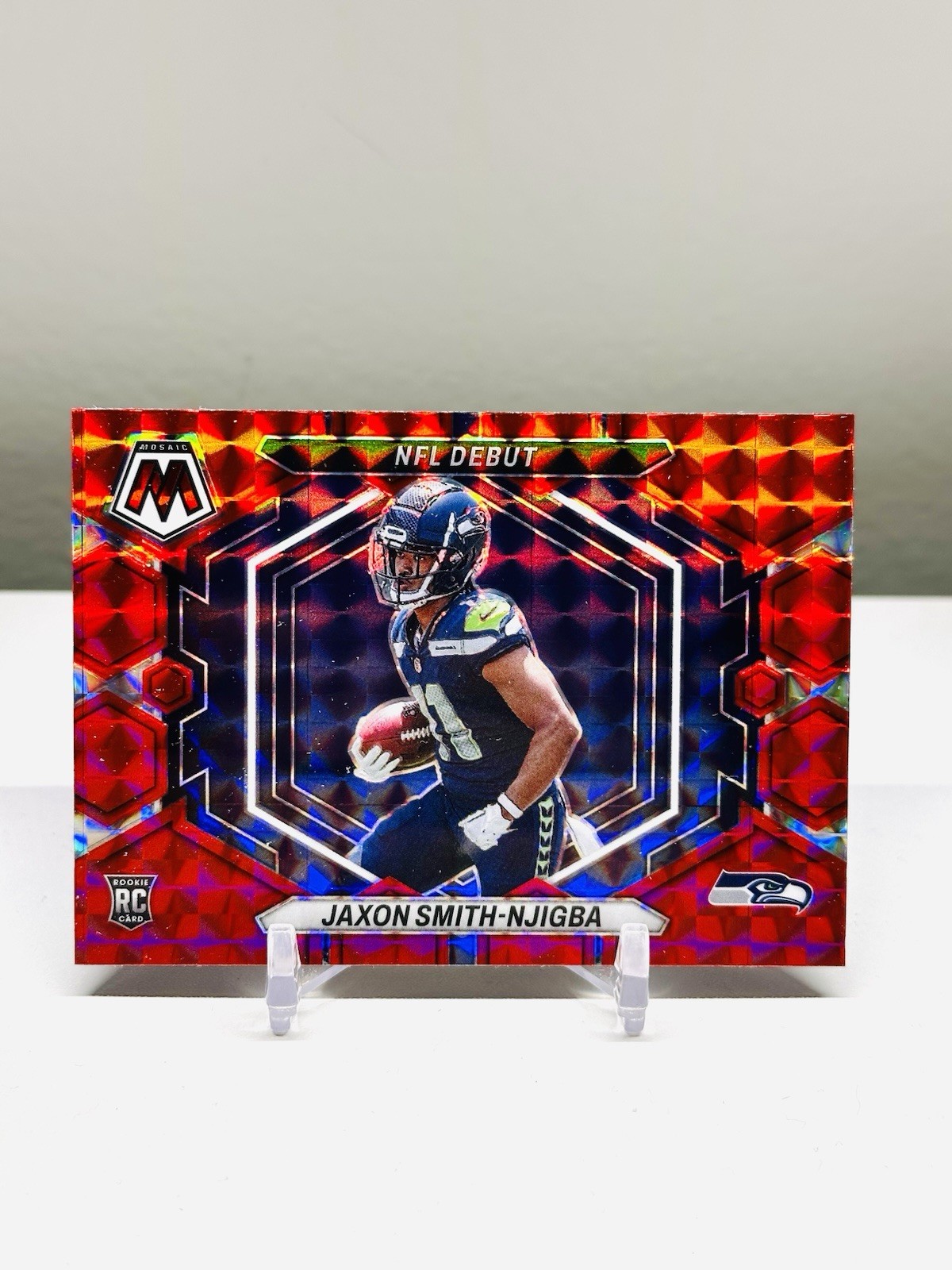 2023 Mosaic Jaxon Smith-Njigba Red Hobby Prizm NFL Debut Rookie Seahawks Rookie