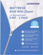 Twin Mattress Bag for Moving and Storage Cover -5 Mil Zipper Plastic Waterproof