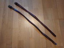 ALLEMAND Lot x2 sangles de paquetage WW2 cuir brun / fauve luft