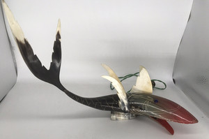 vintage hand made from shell 19 Jamaica BWI shark lamp